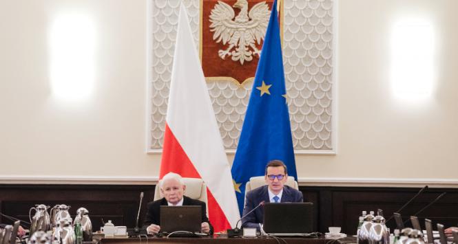 Jarosław Kaczyński i Mateusz Morawiecki. Posiedzenie rządu, 27 czerwca 2023 r.