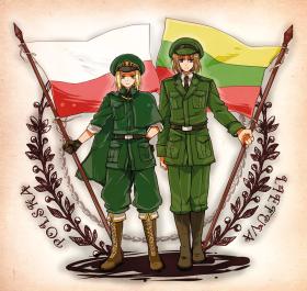 Postaci Polaka i Litwina z serii komiksów „Axis Powers Hetalia”.