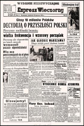 „Express Wieczorny” w dniu Referendum Ludowego 30 czerwca 1946 roku.