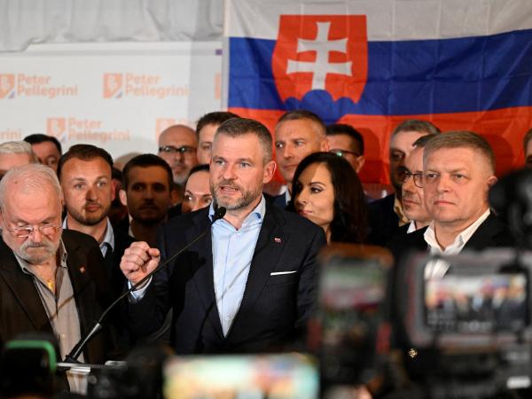 Peter Pellegrini, zwycięzca słowackich wyborów prezydenckich. 7 kwietnia 2024 r.