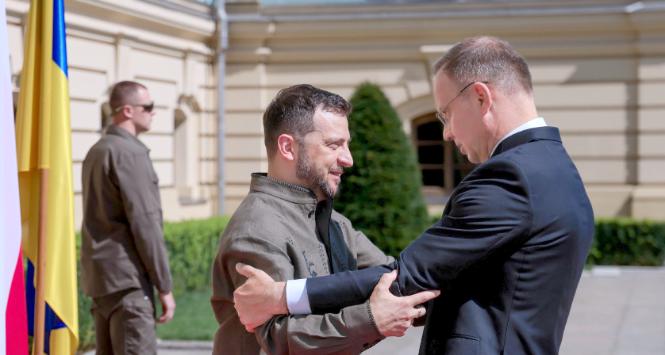 Prezydenci Andrzej Duda i Wołodymyr Zełenski. Kijów, 24 sierpnia 2024 r.