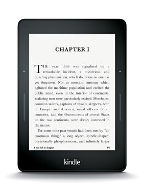 Kindle Voyage – dobry w podróży, z podświetlanym ekranem do czytania po ciemku.