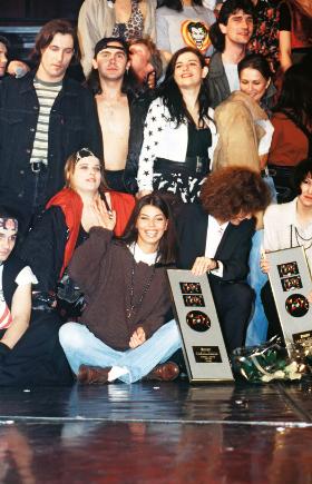 Edyta z pierwszym składem musicalu „Metro”, 1991 r.