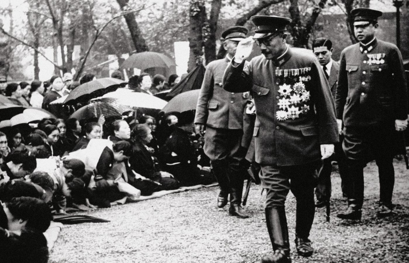 Hideki Tojo, nazywany Hitlerem Dalekiego Wschodu, minister wojny, a w latach 1941–44 premier Japonii, w 1948 r. uznany za zbrodniarza wojennego i stracony, fotografia niedatowana.