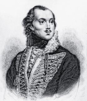 Kazimierz Pułaski, marszałek konfederacji i przyszły bohater wojny o niepodległość USA.