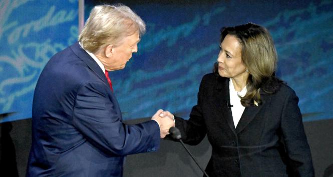 Kamala Harris i Donald Trump. 10 września 2024 r.