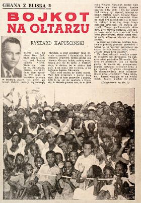 Jeden z afrykańskich reportaży Ryszarda Kapuścińskiego w „Polityce”, 1960 r.
