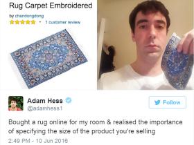 „Chciałem kupić mały dywanik do mojego pokoju. Uświadomiłem sobie, jak ważne jest doprecyzowanie przy zakupie, o jaki rozmiar chodzi” – uważa Adam, któremu przesłano dywanik o długości... kilku centymetrów.