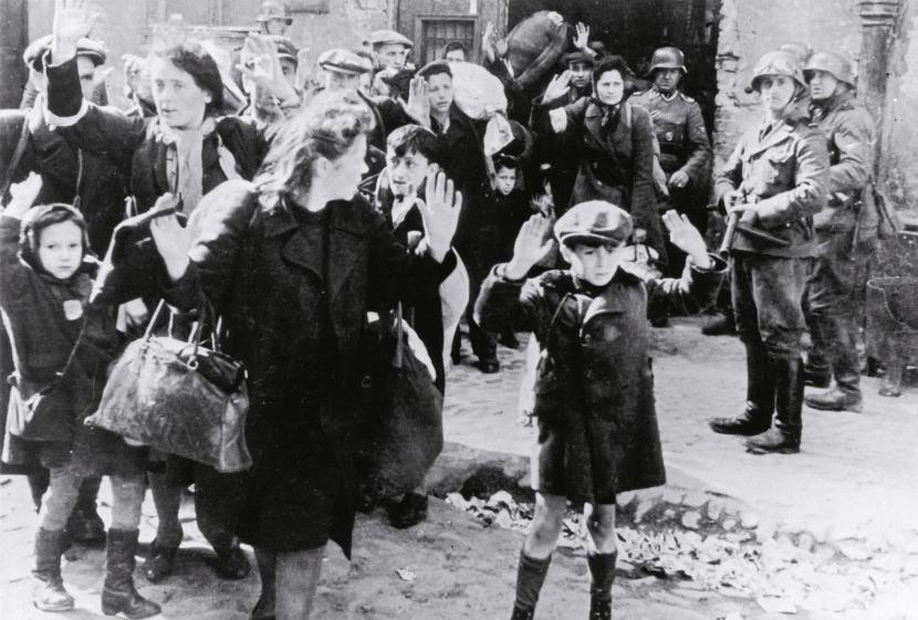 Pacyfikacja getta – propagandowe zdjęcie niemieckie z raportu Jürgena Stroopa