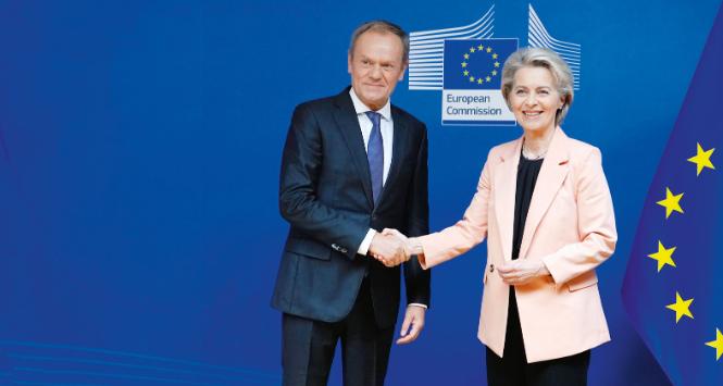 Donald Tusk i Ursula von der Leyen