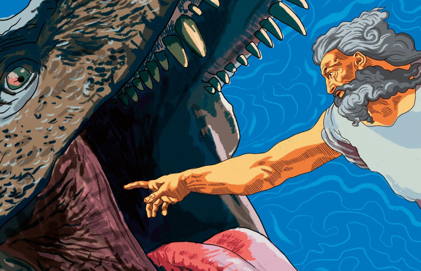 „Bertrand Russell pytał żartem, po co umysłowi boskiemu były te wszystkie diplodoki, pterodaktyle i mastodonty, skoro sensem tej historii miał być człowiek.”