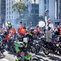 Protest pracowników rozwożących posiłki w brazylijskim São Paulo