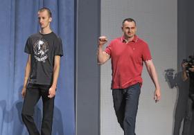 Ołeh Sensow (z prawej) dzisiaj.