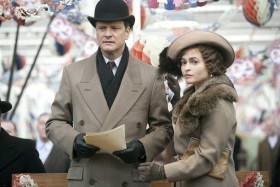 Kadr z filmu „Jak zostać królem”. Colin Firth oraz Helena Bonham Carter.