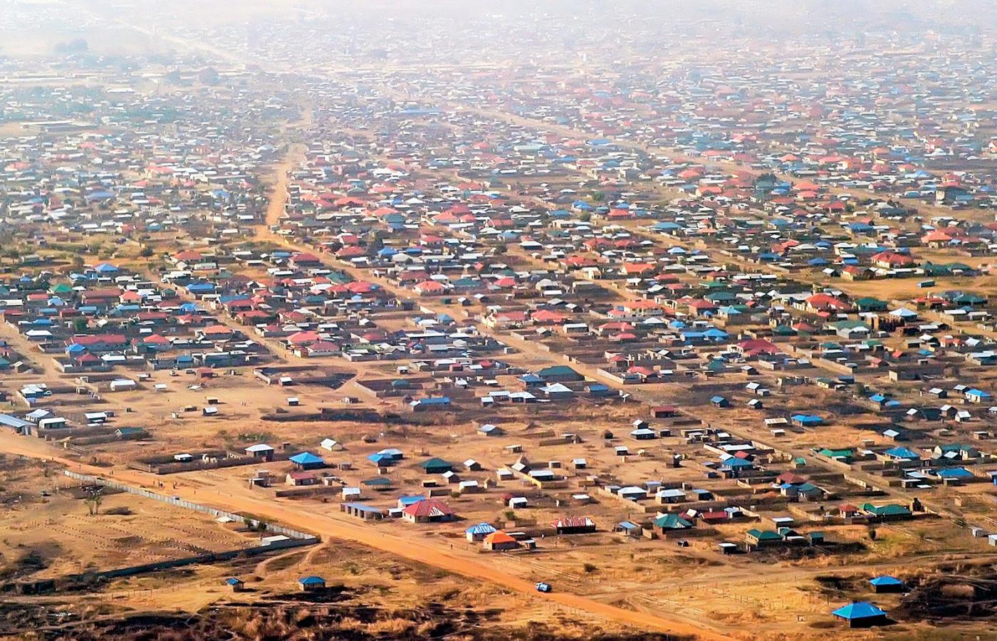 Dżuba - stolica Sudanu Południowego z lotu ptaka.
