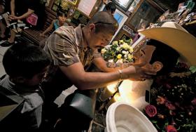 W kaplicy Jesus Malverde w Culiacán.