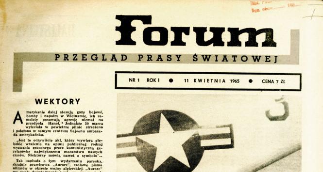 Pierwszy numer tygodnika z 11 kwietnia 1965 r.
