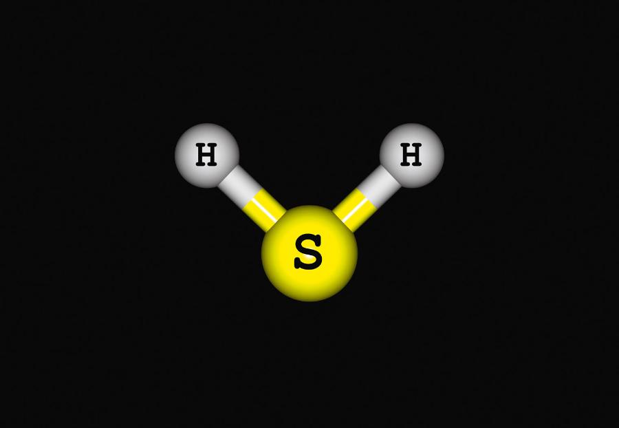 Siarkowodór (S – siarka, H – wodór).