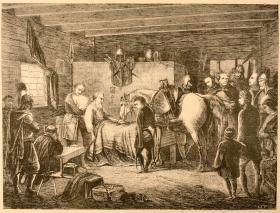 Śmierć Stefana Czarnieckiego. Rycina z XIX w. według obrazu Januarego Suchodolskiego.