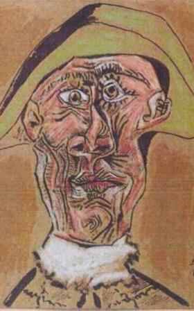 Pablo Picasso „Głowa Arlekina” (1971). Zaginął w 2012 r. Obraz spłonął wraz z innymi (m.in. „Mostem Waterloo” Claude'a Moneta, „Kobietą z zamkniętymi oczami” Luciana Freuda) w Rotterdamie, w domu jednego z sześciu Rumunów, którzy skradli je z muzeum w Kunsthal.