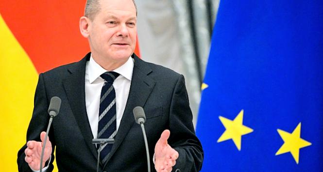 Kanclerz Niemiec Olaf Scholz na Kremlu