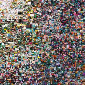 Kolaż Beeple’a „Everydays: the First 5000 Days”, do którego na aukcji w Christie’s wylicytowano NFT za 69,4 mln dol.