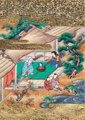Ilustracja z „Opowieści o zbieraczu bambusów”, wersja drukowana z XVII w.