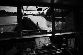 Pod koniec dnia Krystian Bednarczyk przygotowuje zestaw do zjazdu na fajrant.