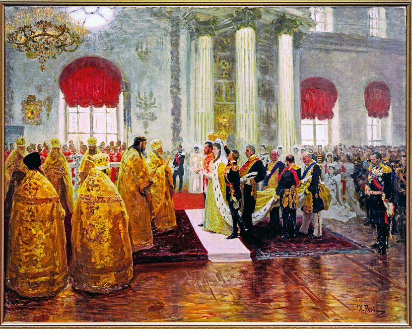 Tak było. Ślub cara Mikołaja II Romanowa z księżniczką heską Alicją na obrazie Ilji Repina.