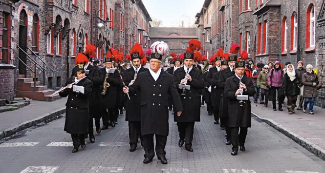 Orkiestra górnicza w Nikiszowcu.