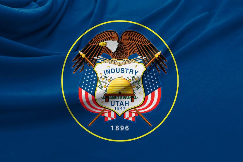 Obowiązując wersja flagi stanu Utah.