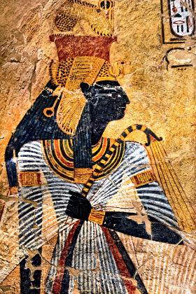 Jahmes-Nefertiri, królewska córka, siostra, żona i matka, także regentka swojego syna Amenhotepa I, wizerunek z grobowca Inherchaui, szefa robotników w Deir el-Medina z czasów Nowego Państwa.