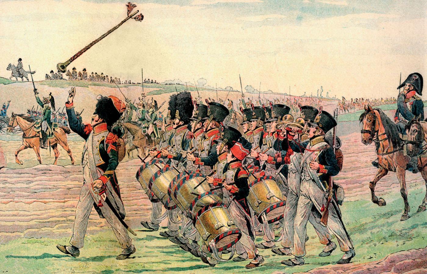 Orkiestra wojskowa pułku piechoty, rysunek z 1900 r.