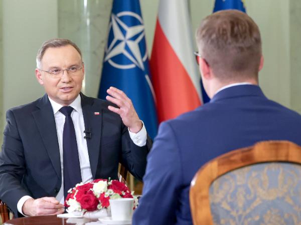 Andrzej Duda udziela wywiadu TV Trwam.