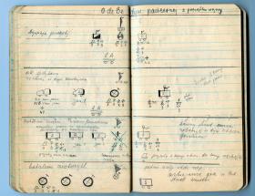 Notatnik cichociemnego Jana Waltera, „Cyrkla”, prowadzony podczas szkoleń w Wielkiej Brytanii.