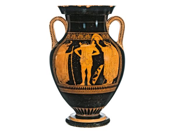 Waza dekorowana przez Eutymidesa z dopiskiem obrażającym jego rywala Eufroniosa.