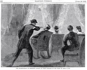 Zabójstwo prezydenta Abrahama Lincolna, Waszyngton, 1865 r. Wtedy jeszcze Secret Service nie istniała.
