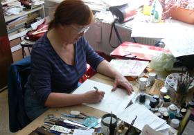 Szarlota Pawel przy pracy.