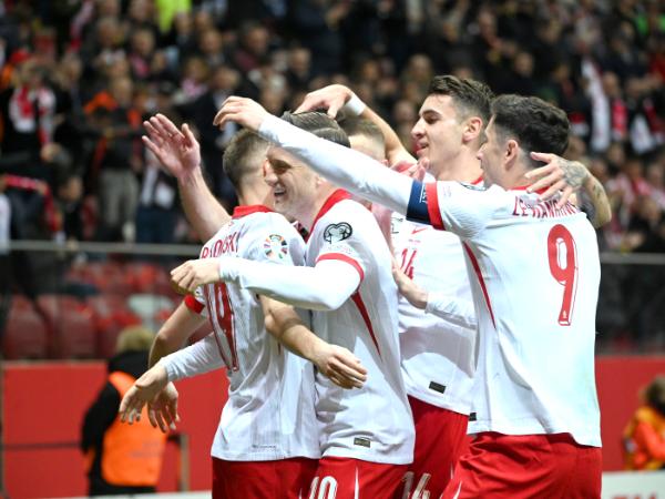 Polska pokonała w barażach do Euro 2024 Estonię na Stadionie Narodowym. 21 marca 2024 r.