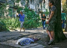 Donieck - jedna z ofiar ognia artylerii, 23 sierpnia.