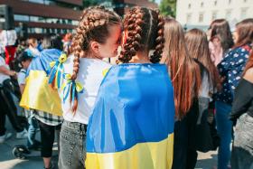 Ukrainki na pikniku na wrocławskim Placu Wolności, maj 2022 r.