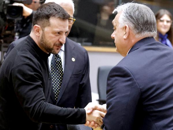 Wołodymyr Zełenski i Viktor Orbán