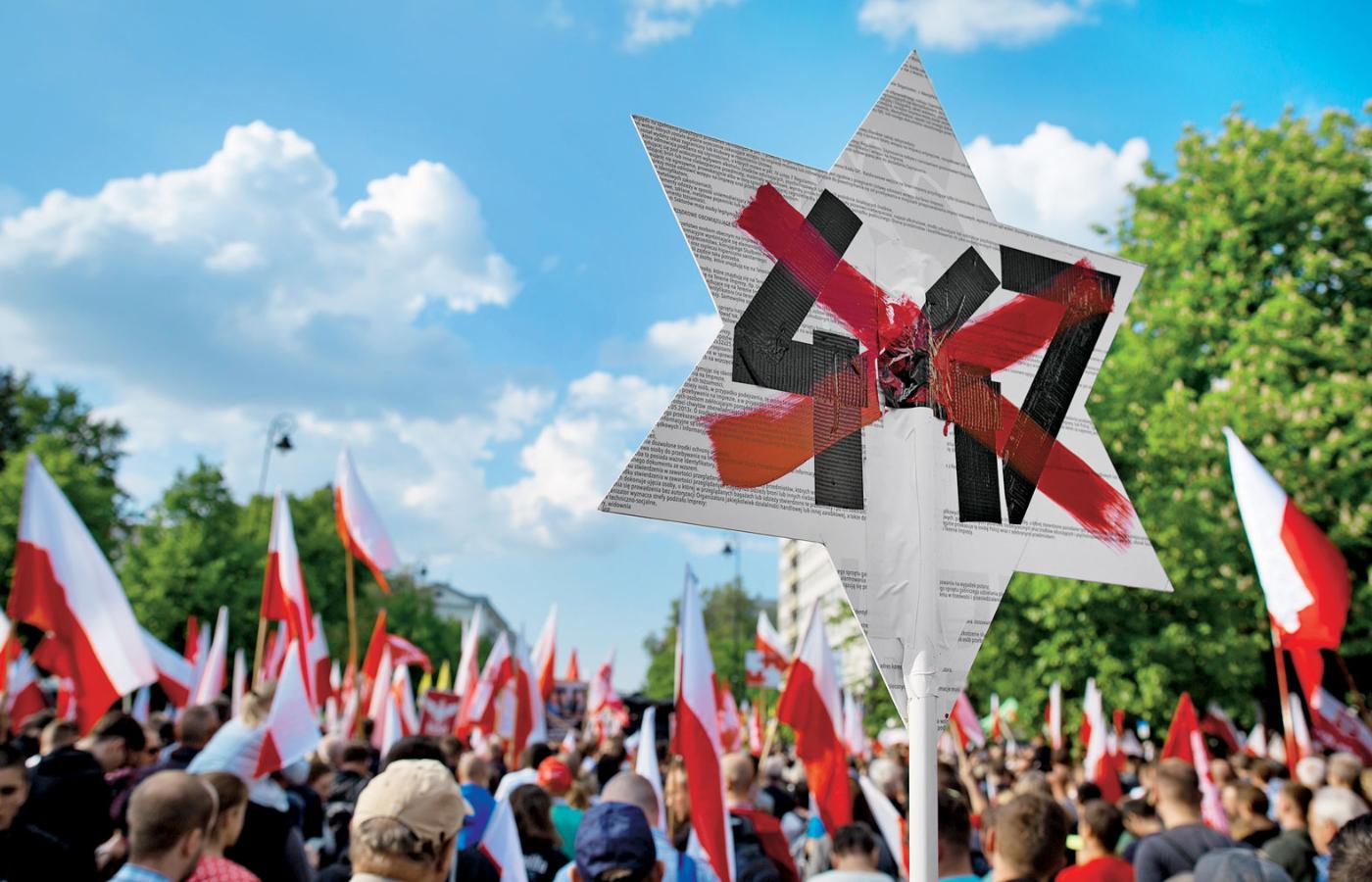 Marsz przeciwko amerykańskiej Ustawie 447 zorganizowany przez środowiska narodowe. Warszawa, 11 maja 2019 r.