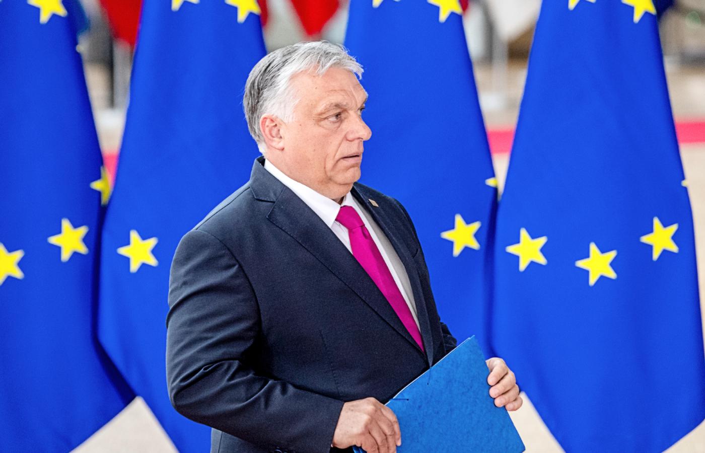 Premier Węgier Viktor Orbán podczas szczytu UE. 30 maja 2022 r.