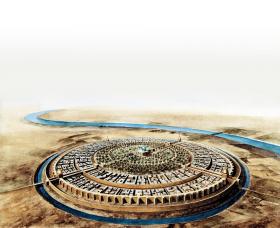 Wizerunek Bagdadu, stolicy Kalifatu Abbasydów, w X w; rekonstrukcja współczesna
