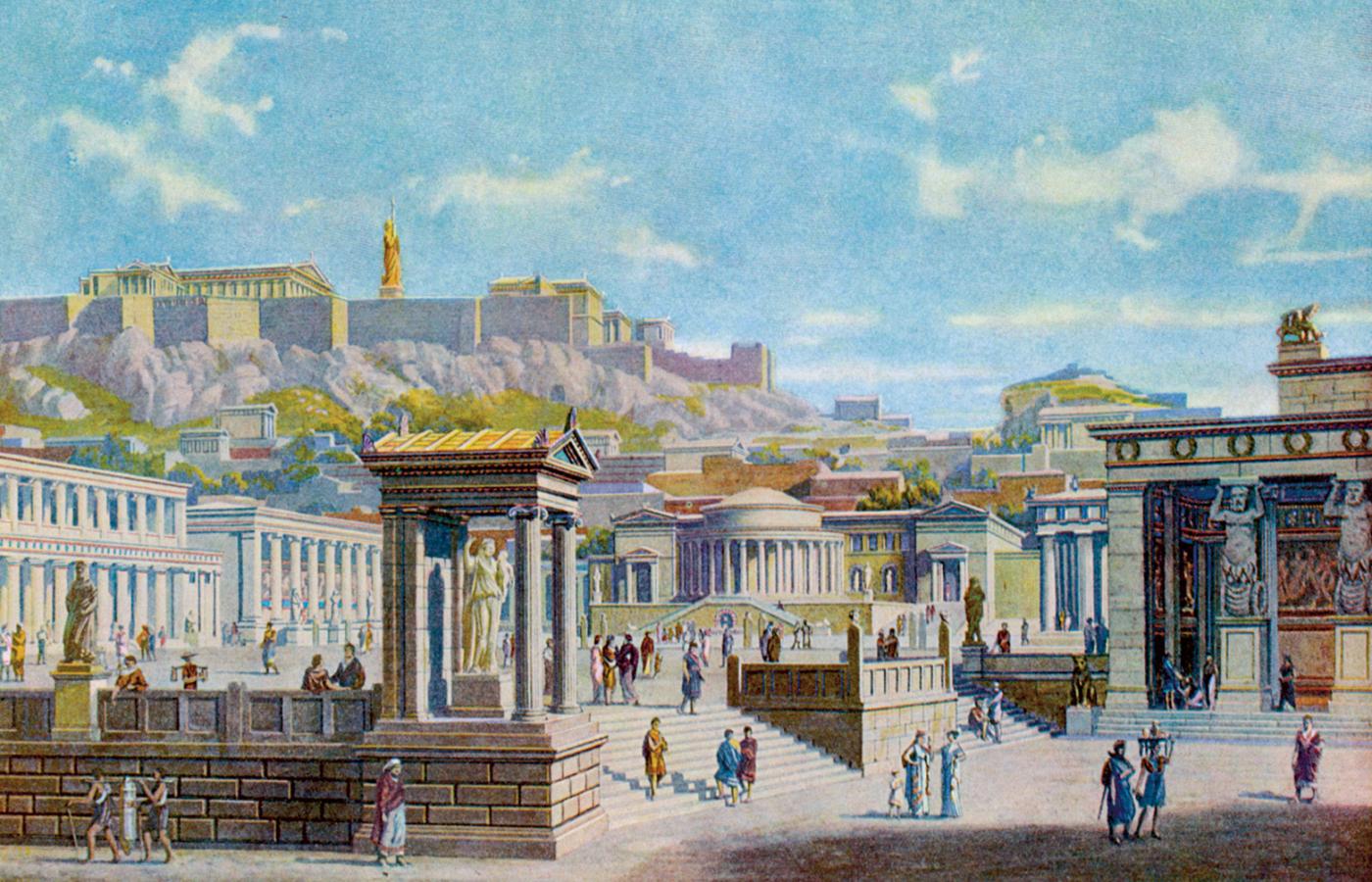 XIX-wieczna rekonstrukcja ateńskiej Agory.