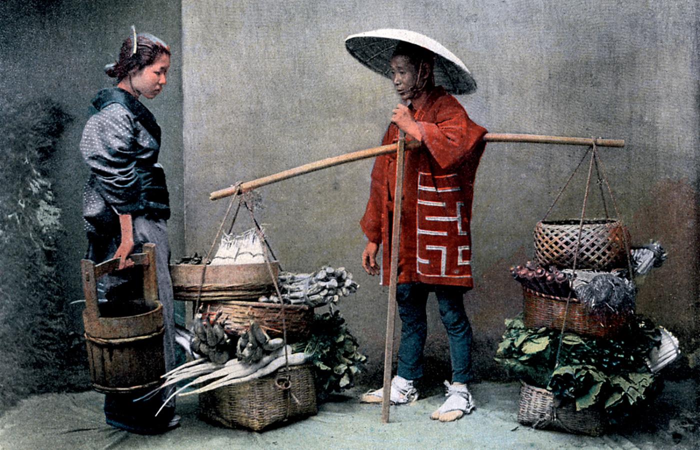 Sprzedawca warzyw; fot. z ok. 1890 r.
