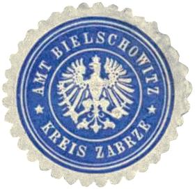 Urzędowa pieczęć gminy Bielszowice w powiecie zabrzańskim, XIX/XX w.