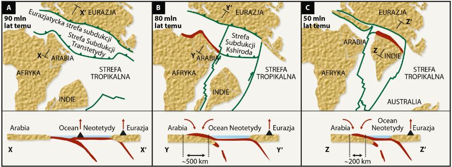 Wędrówka lądów powstałych z rozpadu Gondwany – południowego superkontynentu – doprowadziła do powstania Himalajów i wielu innych łańcuchów górskich, a także do ochłodzenia klimatu na Ziemi.