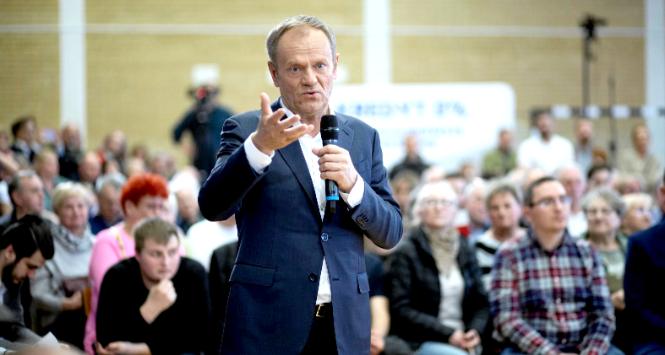 Donald Tusk w podlaskim Kleosinie